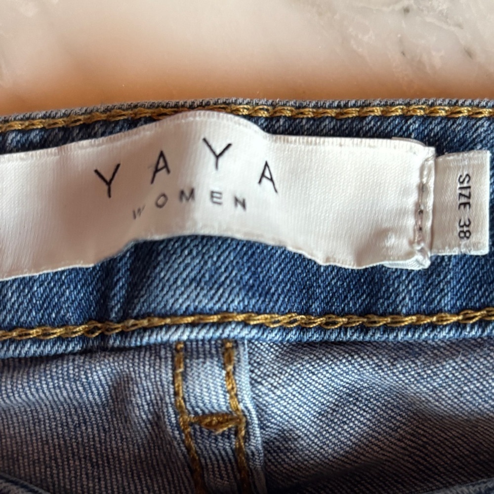 Yaya Women pale blue skinny jeans size 27 (38 Europe) stretch mid rise - Picture 3 of 9